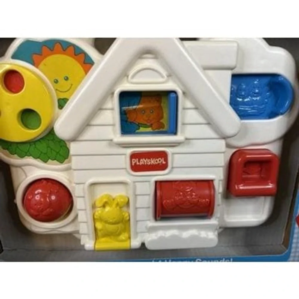 Vintage Playskool Baby Spin Around Busy Box  Activity Play Toy Connects To Crib